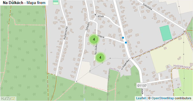 Na Důlkách - mapa firem