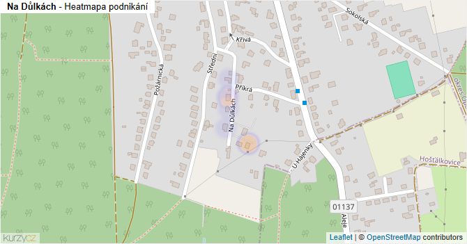 Na Důlkách - mapa podnikání