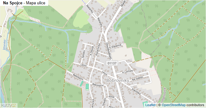 Na Spojce - mapa ulice