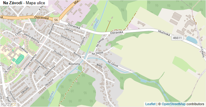 Na Závodí - mapa ulice