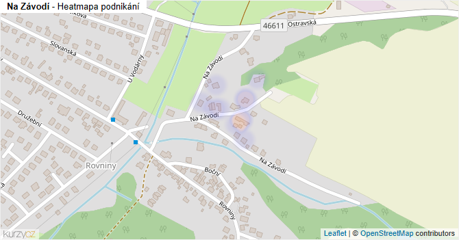 Na Závodí - mapa podnikání
