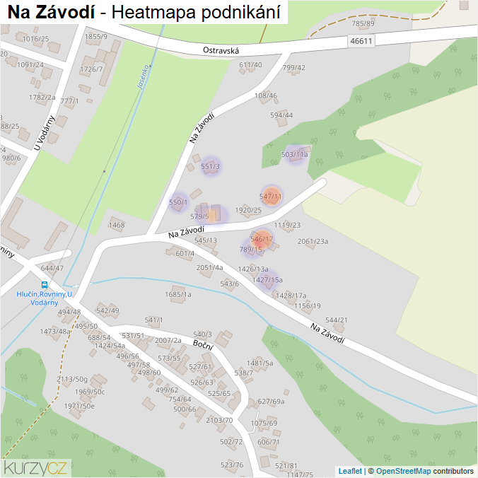 Mapa Na Závodí - Firmy v ulici.