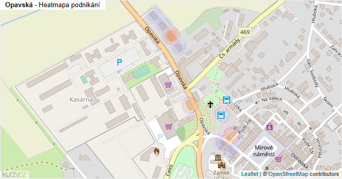 Opavská - mapa podnikání