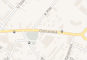 Ostravská v obci Hlučín - mapa ulice