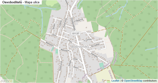 Osvoboditelů - mapa ulice