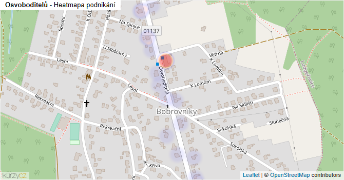 Osvoboditelů - mapa podnikání