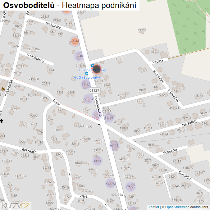 Mapa Osvoboditelů - Firmy v ulici.