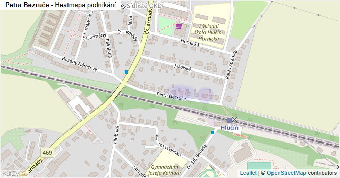 Petra Bezruče - mapa podnikání