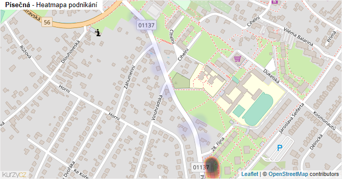 Písečná - mapa podnikání