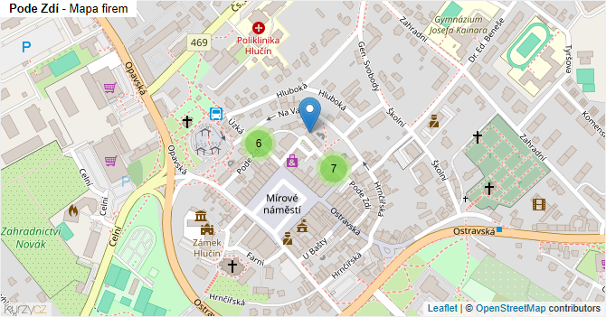 Pode Zdí - mapa firem