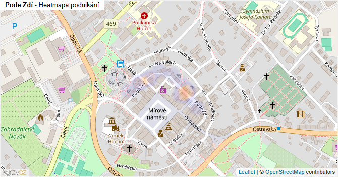 Pode Zdí - mapa podnikání