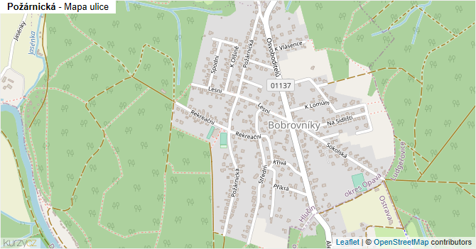 Požárnická - mapa ulice