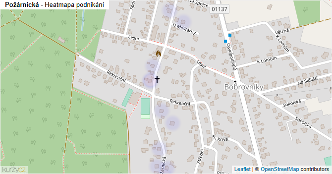 Požárnická - mapa podnikání