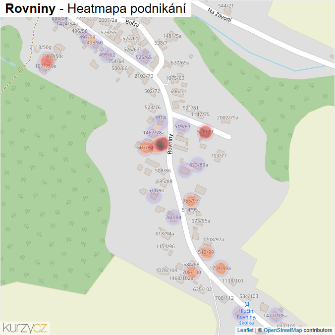 Mapa Rovniny - Firmy v ulici.