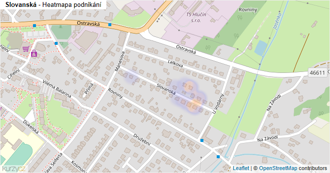 Slovanská - mapa podnikání