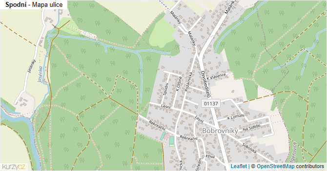 Spodní - mapa ulice