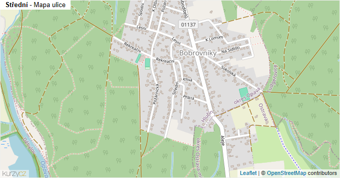 Střední - mapa ulice