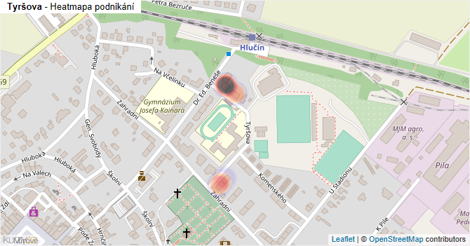 Tyršova - mapa podnikání