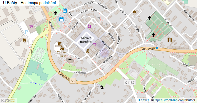U Bašty - mapa podnikání