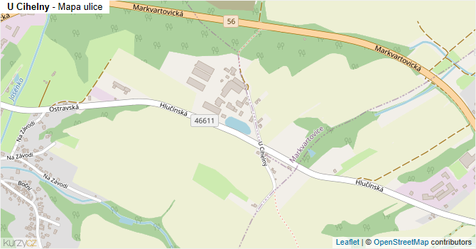 U Cihelny - mapa ulice