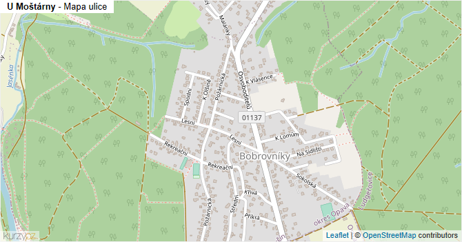 U Moštárny - mapa ulice