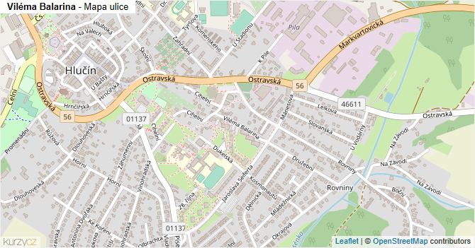 Viléma Balarina - mapa ulice