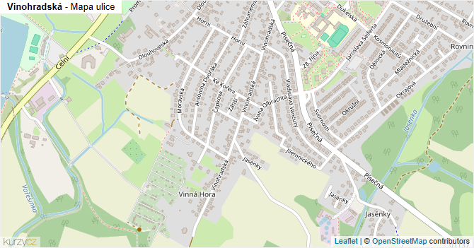 Vinohradská - mapa ulice