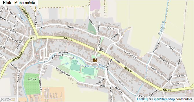 Hluk - mapa města