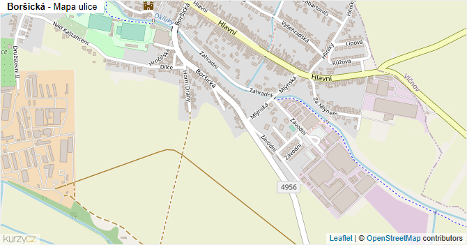 Boršická - mapa ulice