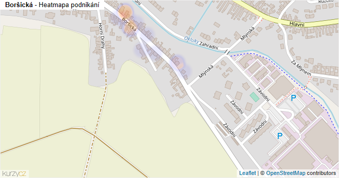 Boršická - mapa podnikání