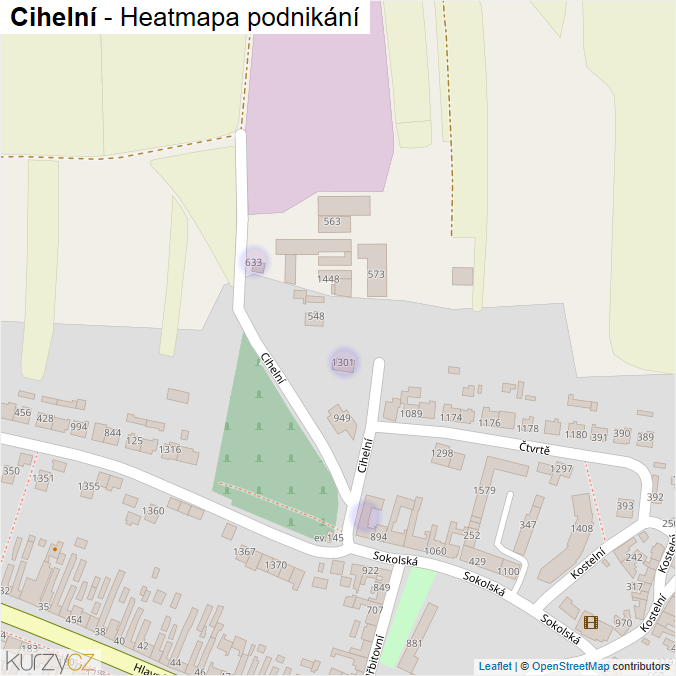 Mapa Cihelní - Firmy v ulici.