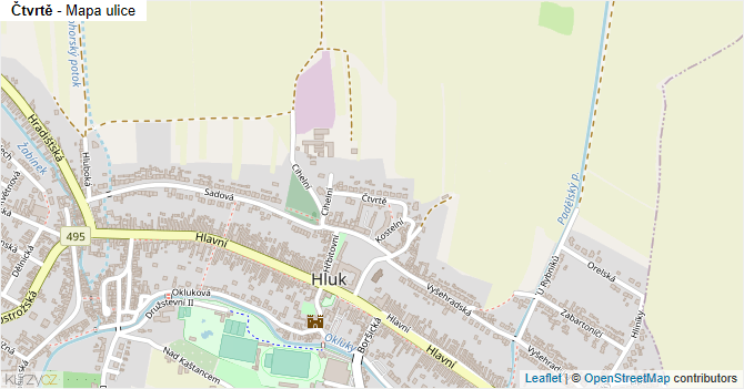 Čtvrtě - mapa ulice