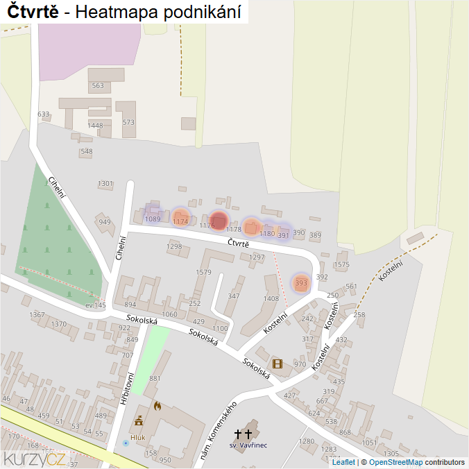 Mapa Čtvrtě - Firmy v ulici.