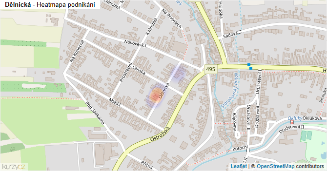 Dělnická - mapa podnikání