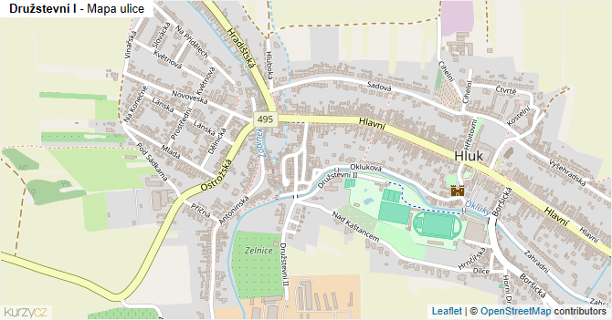 Družstevní I - mapa ulice
