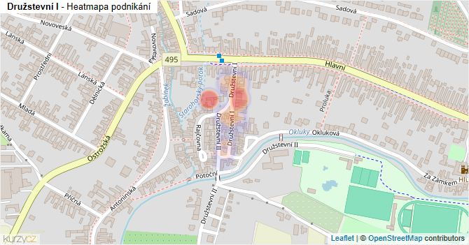 Družstevní I - mapa podnikání