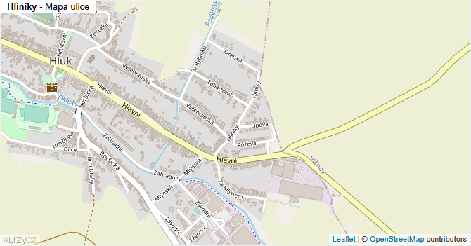 Hliníky - mapa ulice