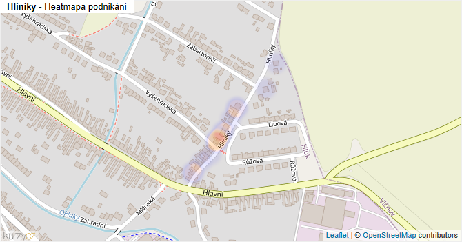 Hliníky - mapa podnikání