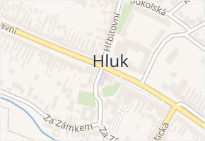 Hluk v obci Hluk - mapa části obce