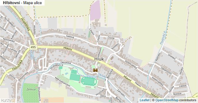 Hřbitovní - mapa ulice
