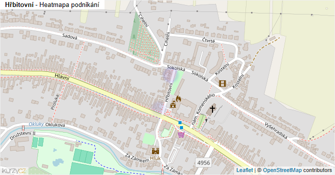 Hřbitovní - mapa podnikání