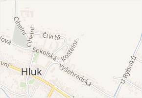 Kostelní v obci Hluk - mapa ulice