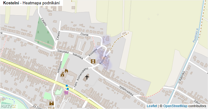 Kostelní - mapa podnikání