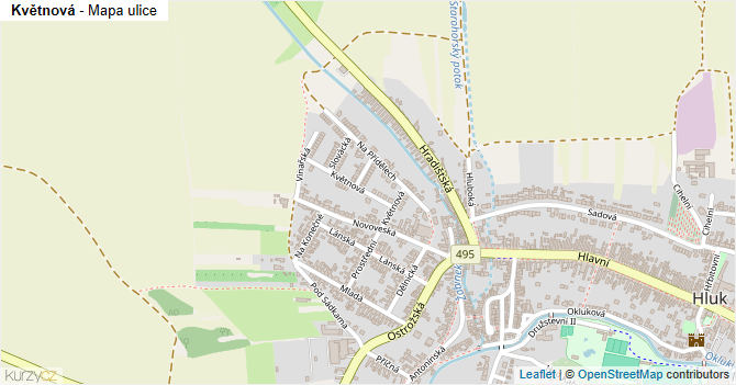 Květnová - mapa ulice