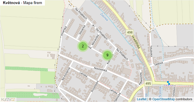 Květnová - mapa firem