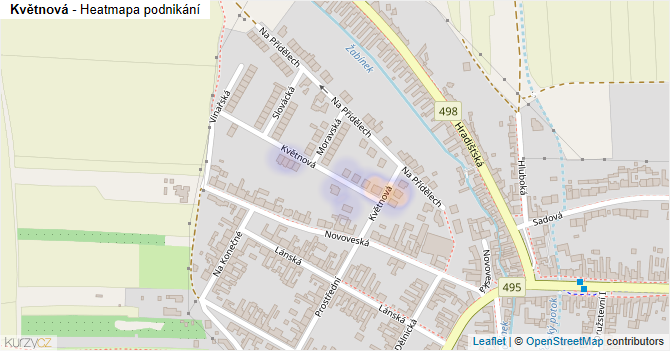 Květnová - mapa podnikání