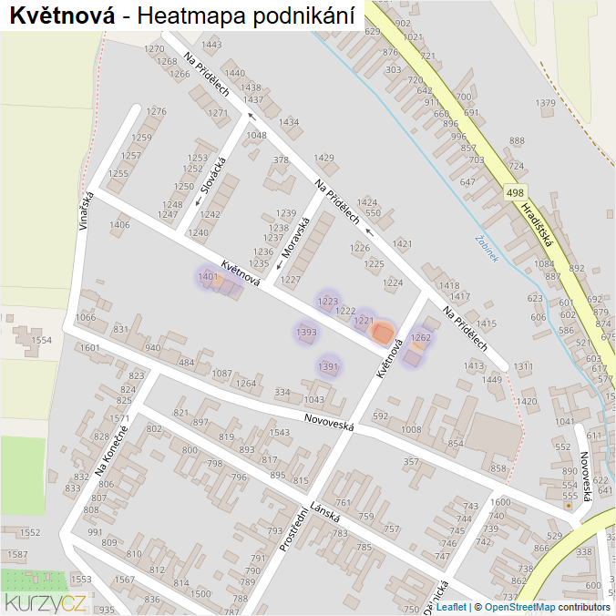 Mapa Květnová - Firmy v ulici.