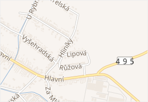 Lipová v obci Hluk - mapa ulice