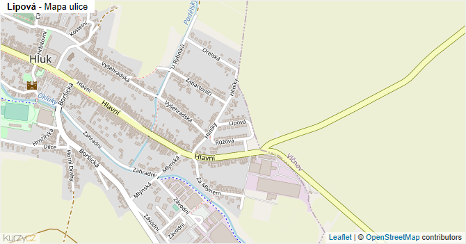 Lipová - mapa ulice