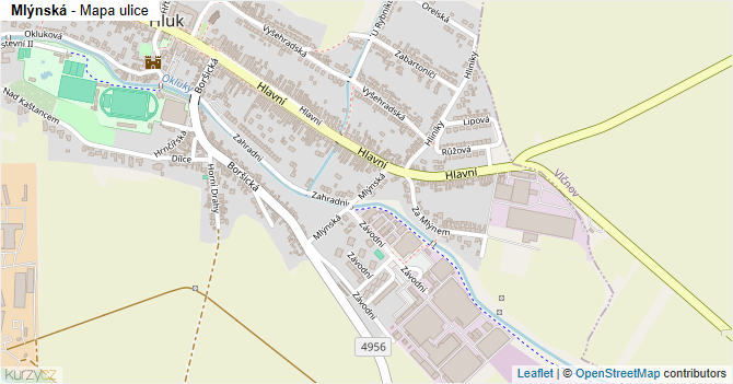 Mlýnská - mapa ulice
